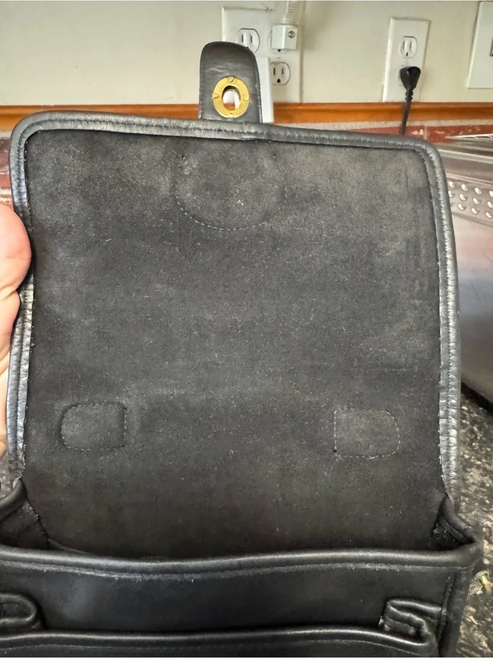Vintage Coach Station Bag Black Leather Rare Creed Anomaly USA